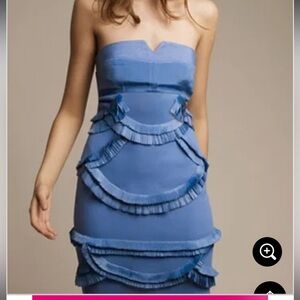 Reiss Blue Bandeau Cocktail Dress 4